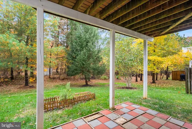 a view of a backyard with a small cabin