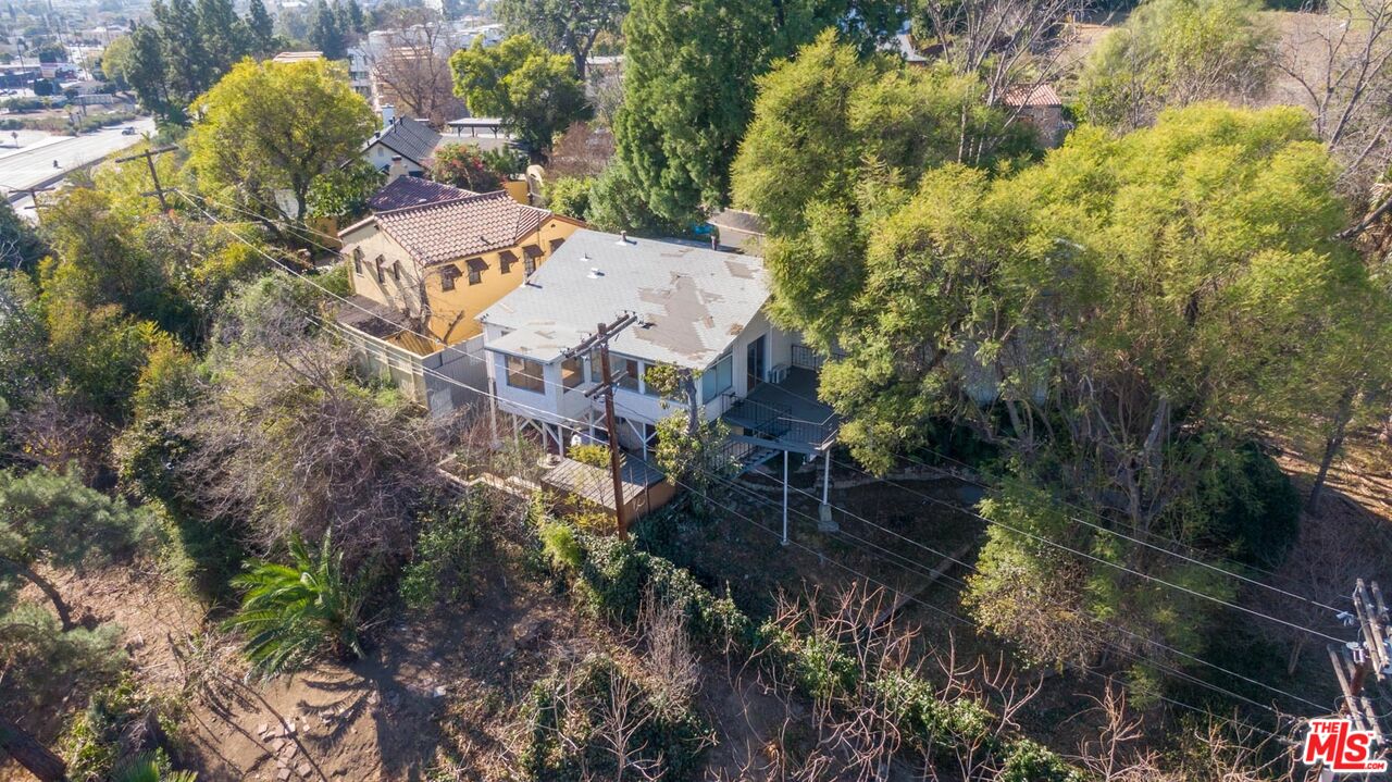 3936 Roderick Road Los Angeles, CA 90065 - Photo 30 of 36 a aerial view of a house with a yard
