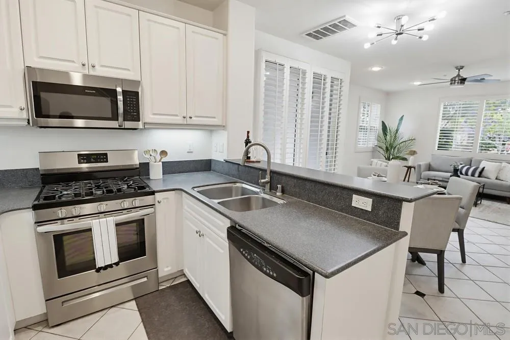 1293 Fools Gold Way, Unit 3 Chula Vista, CA 91913 - Photo 7 of 28 a kitchen with a sink stove and microwave