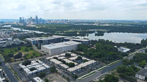 a view of a city with tall buildings