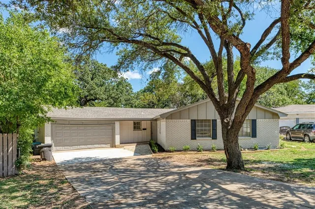 a house with a tree in the grass