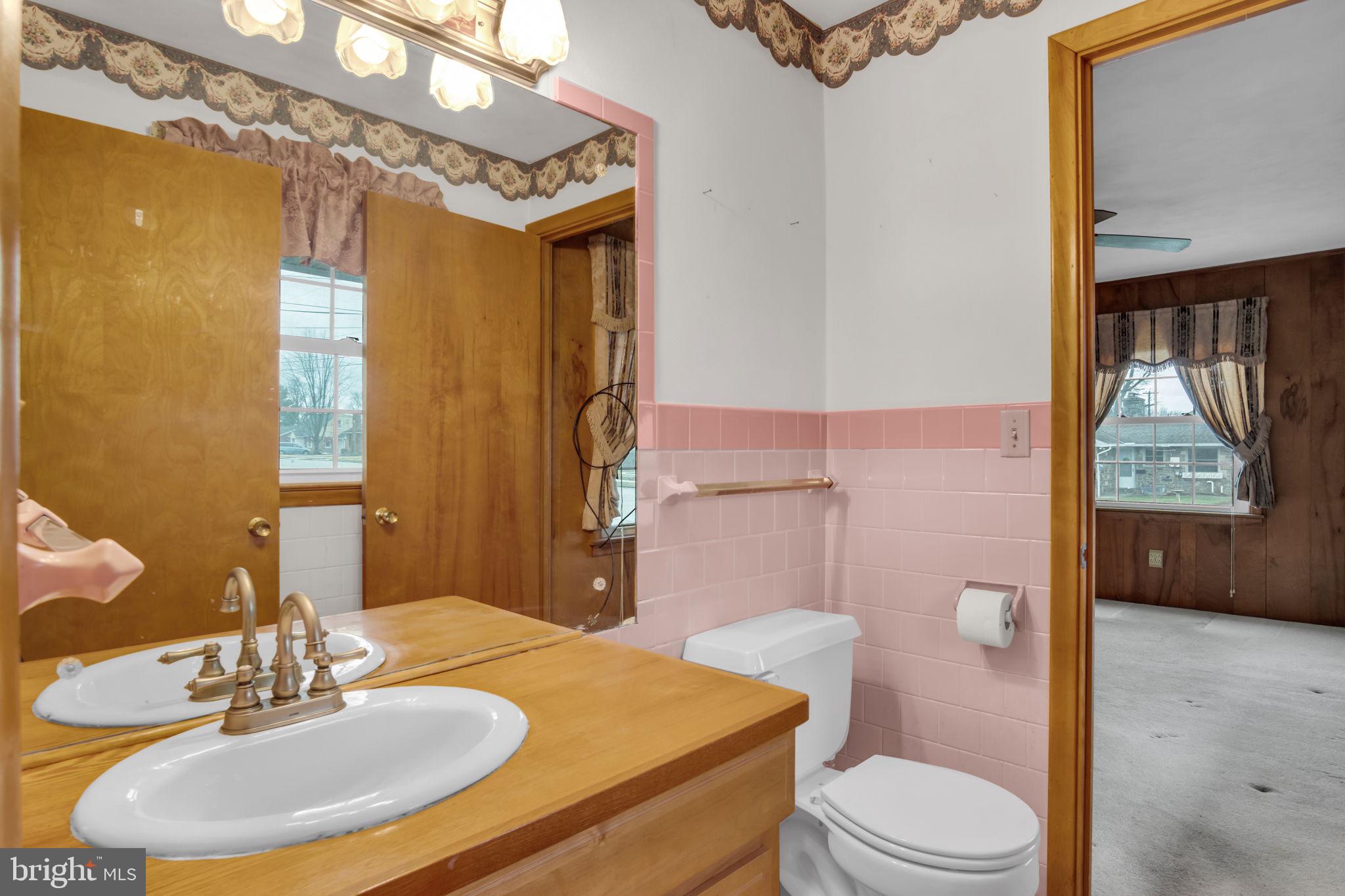301 East Elm Avenue Hanover, PA 17331 - Photo 11 of 46 a bathroom with a sink a toilet a mirror and shower