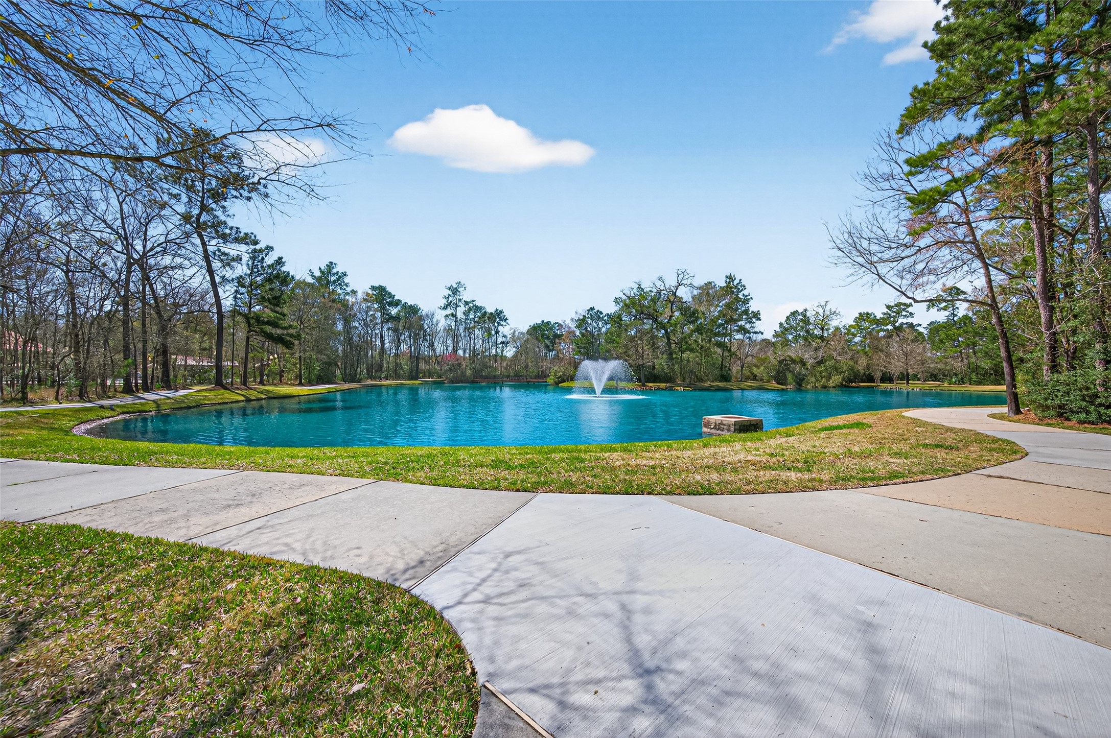 27 Sovereign Way Conroe, TX 77384 - Photo 49 of 49 Lake with trails around it to enjoy a nice walk.