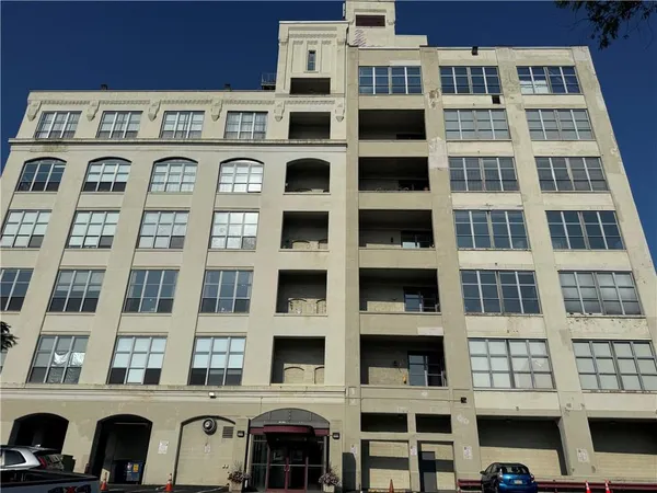 a front view of a building