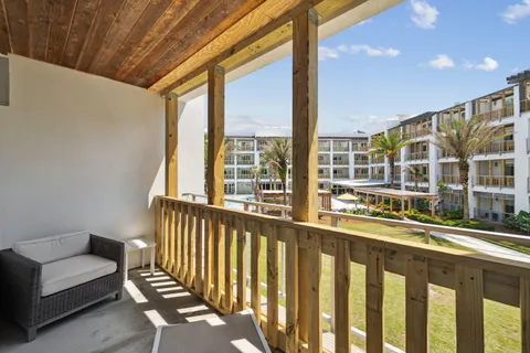 a view of a city from a balcony