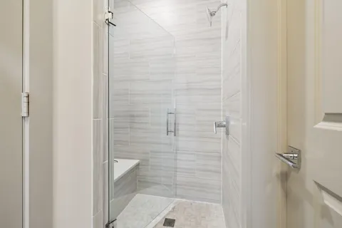 a bathroom with a shower