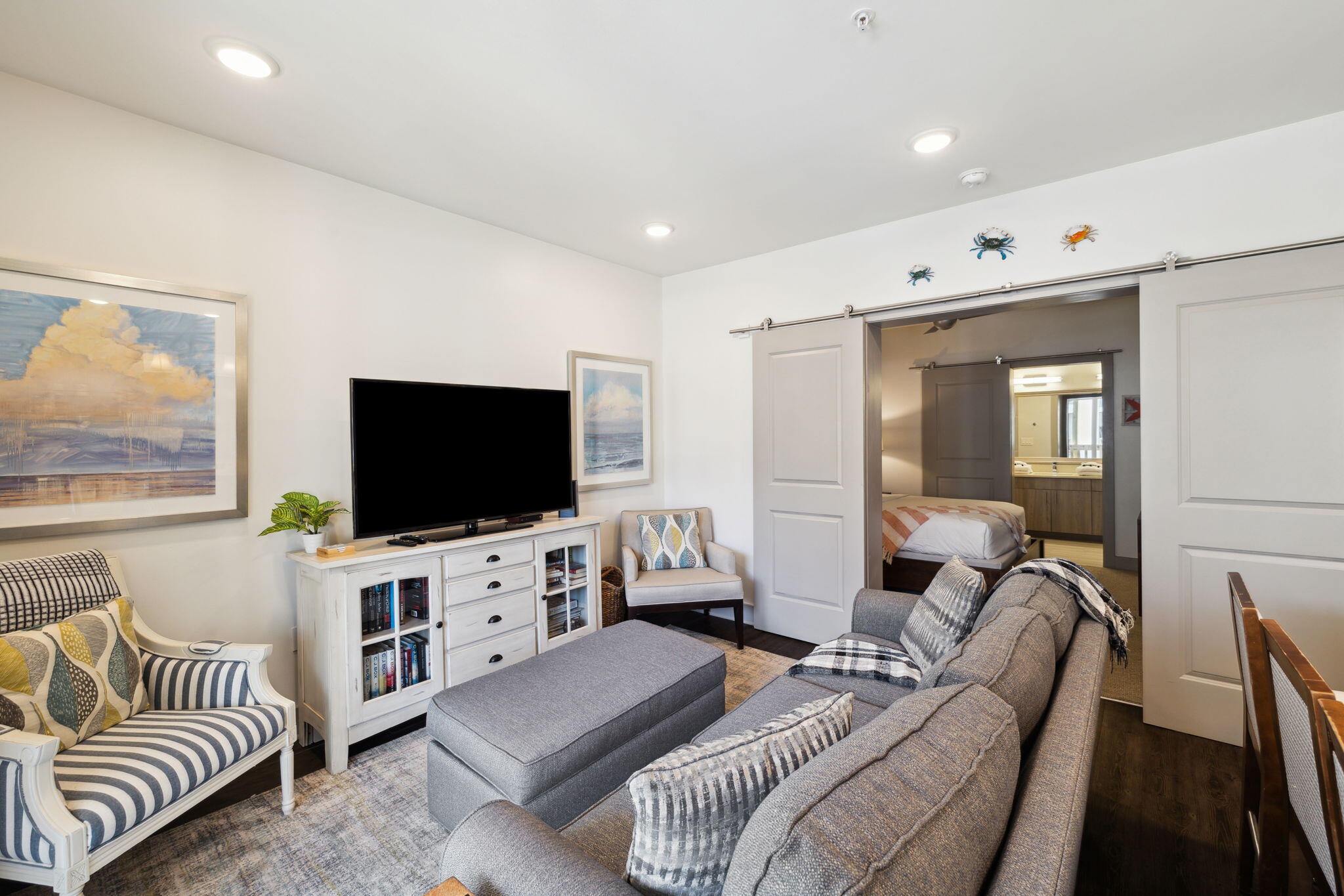 10941 East County Highway 30A, Unit 325 Inlet Beach, FL 32461 - Photo 9 of 36 a living room with furniture and a flat screen tv
