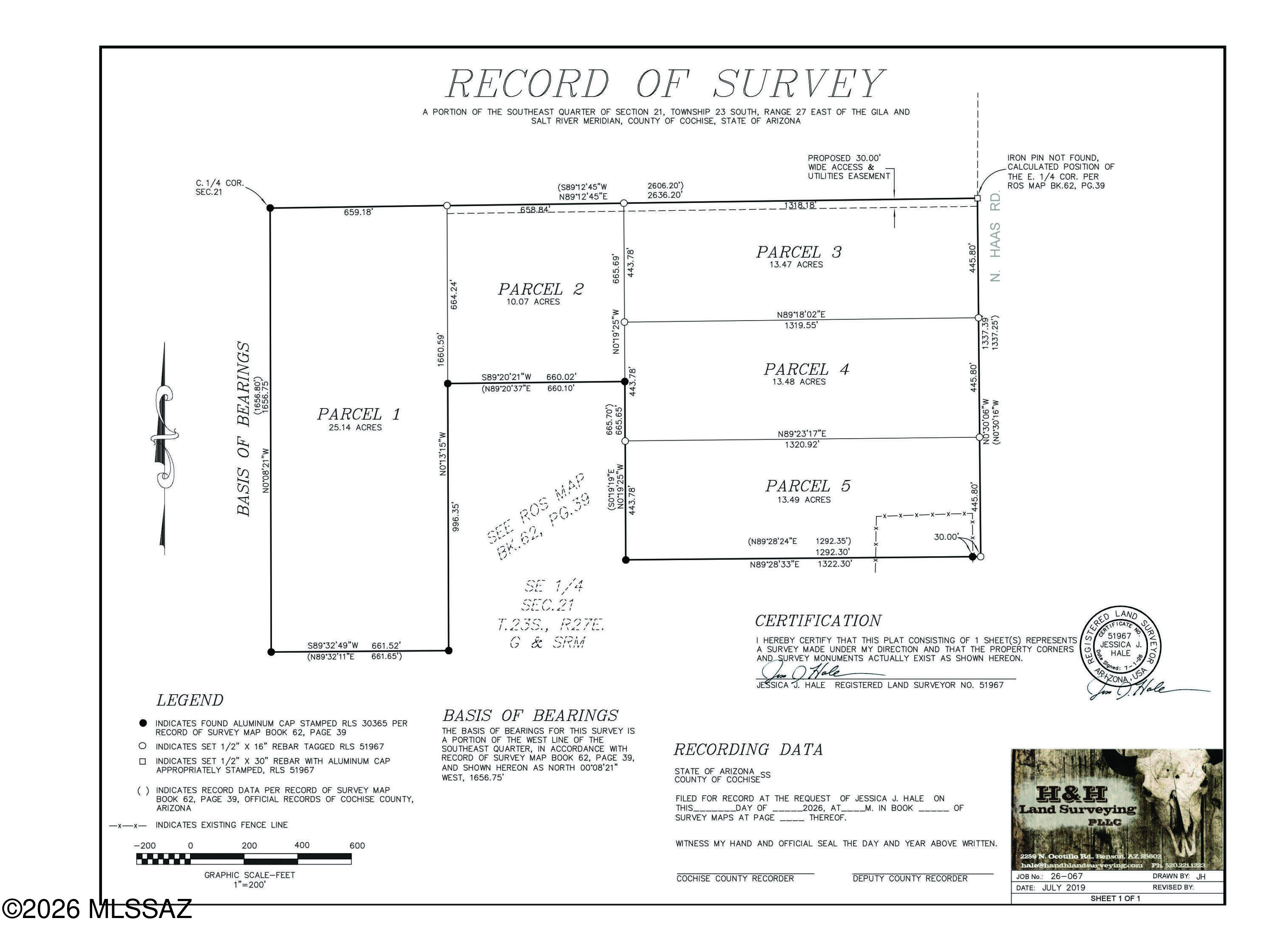 13.49-acre North Haas Road, Unit 5 Douglas, AZ 85607 - Photo 2 of 25 Survey JPG