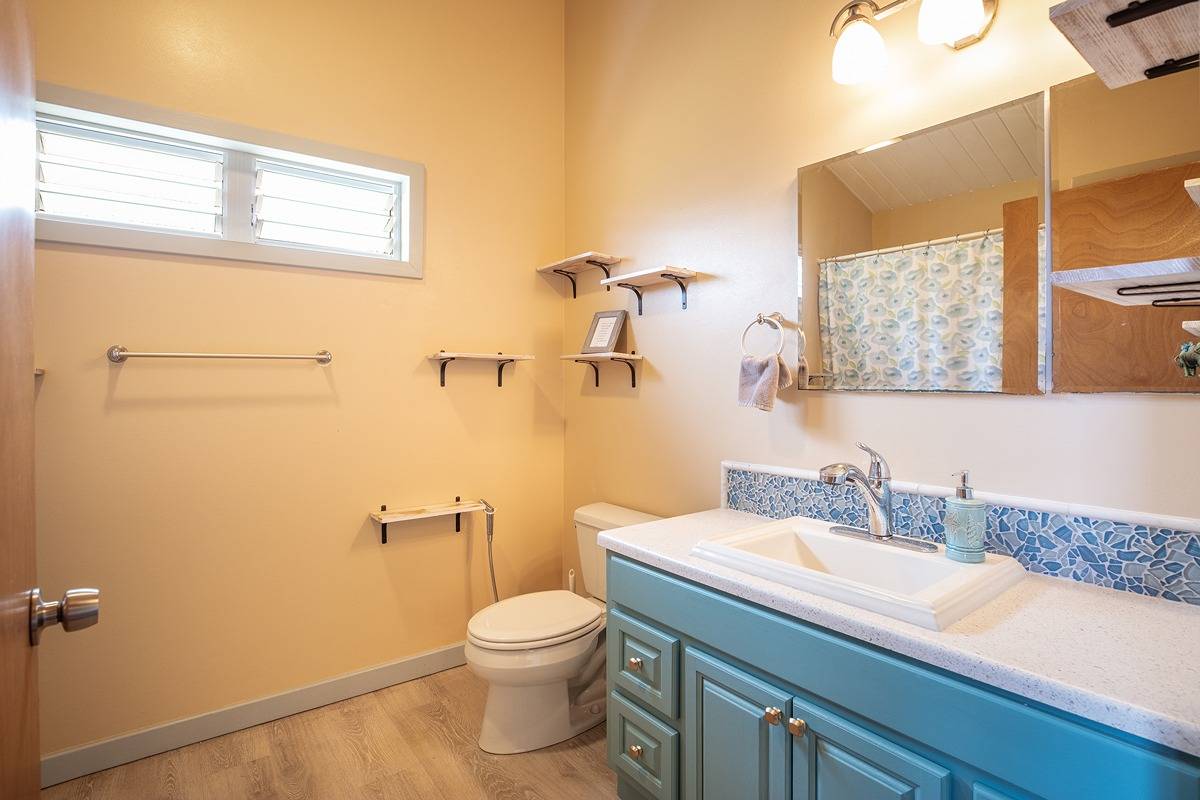 2060 Puukaa Street Kapaa, HI 96746 - Photo 11 of 19 a bathroom with a sink a toilet and mirror