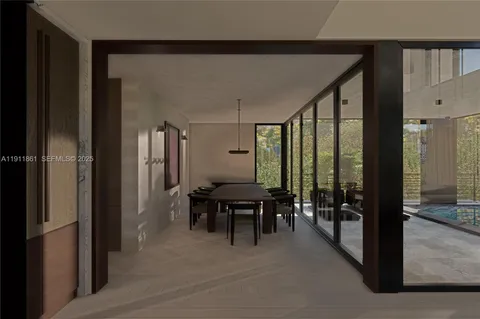 a view of dining room with furniture