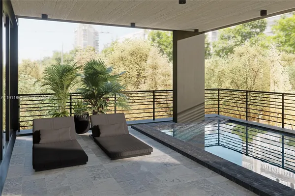 a view of balcony with couch