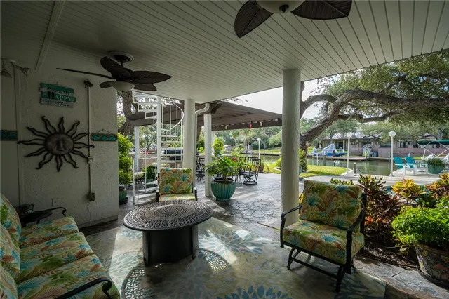a outdoor space with furniture