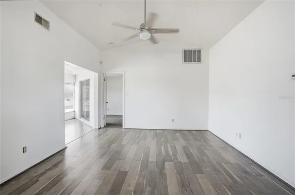 an empty room with a natural light