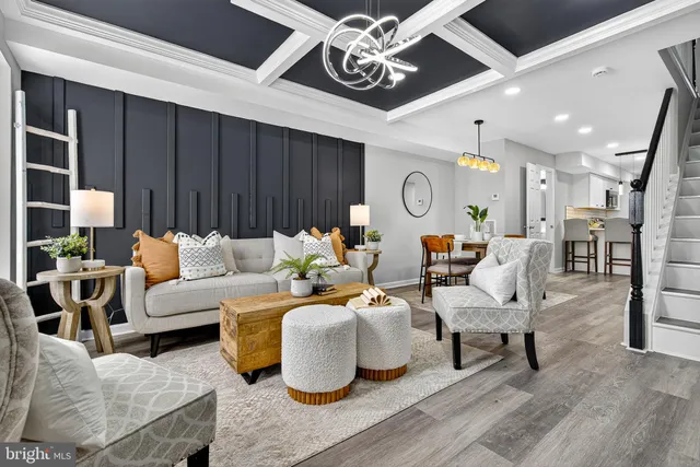 a living room with furniture