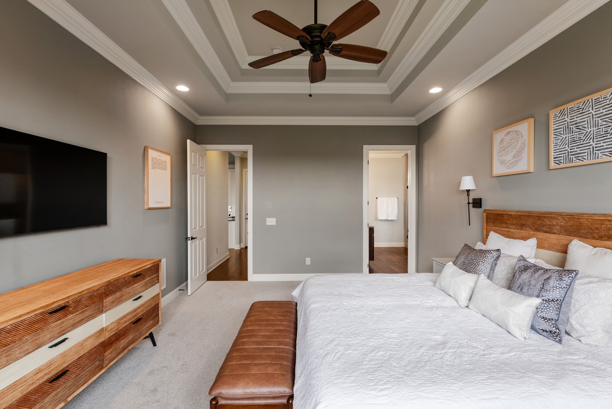 148 Truman Road West Franklin, TN 37064 - Photo 18 of 42 a bedroom with a bed and a flat screen tv