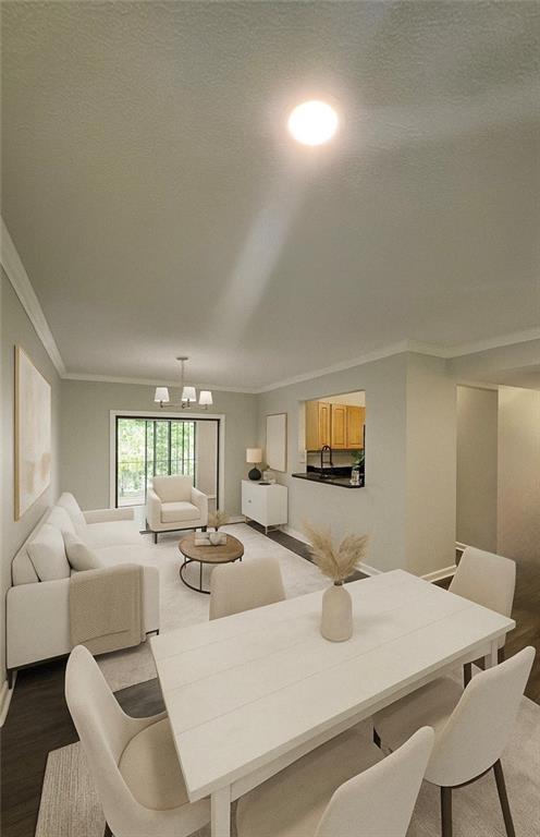 a view of kitchen with breakfast area