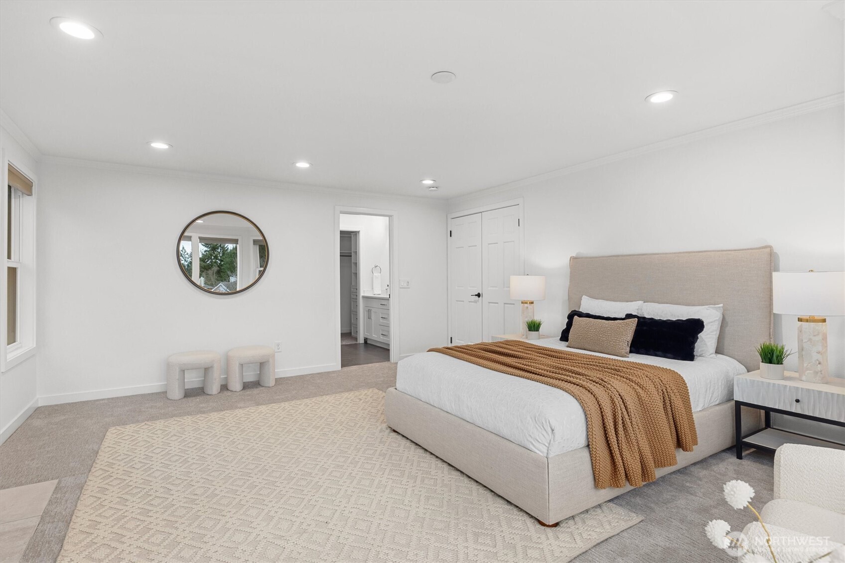 16302 123rd Place Northeast Bothell, WA 98011 - Photo 19 of 37 a bedroom with a bed and a lamp