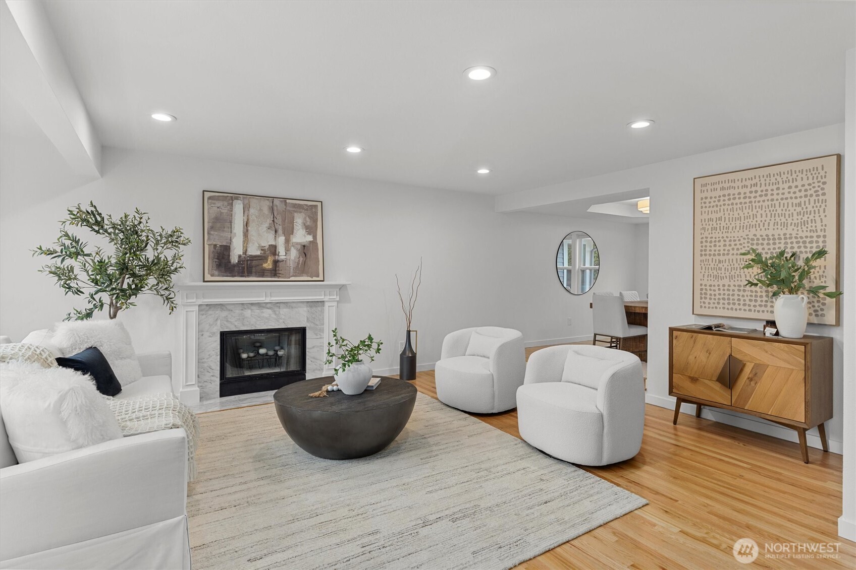 16302 123rd Place Northeast Bothell, WA 98011 - Photo 5 of 37 a living room with furniture and a fireplace