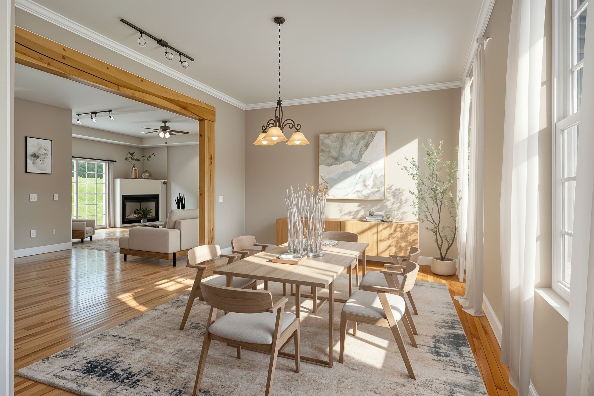 790 Blooming Grove Road Pulaski, TN 38478 - Photo 28 of 67 a dining room with furniture a chandelier and wooden floor