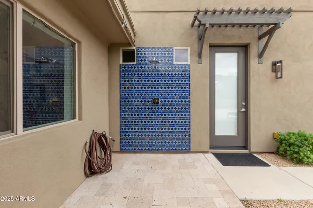 a view of a door and a door