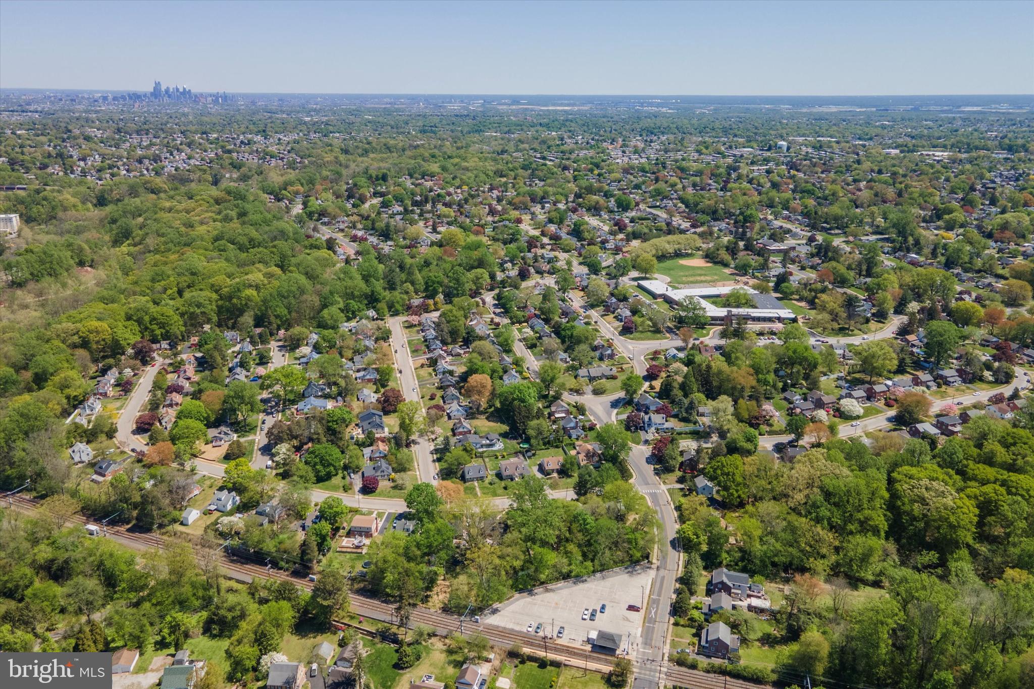 307 Madison Road Springfield, PA 19064 - Photo 27 of 29 an aerial view of a city with lots of residential buildings