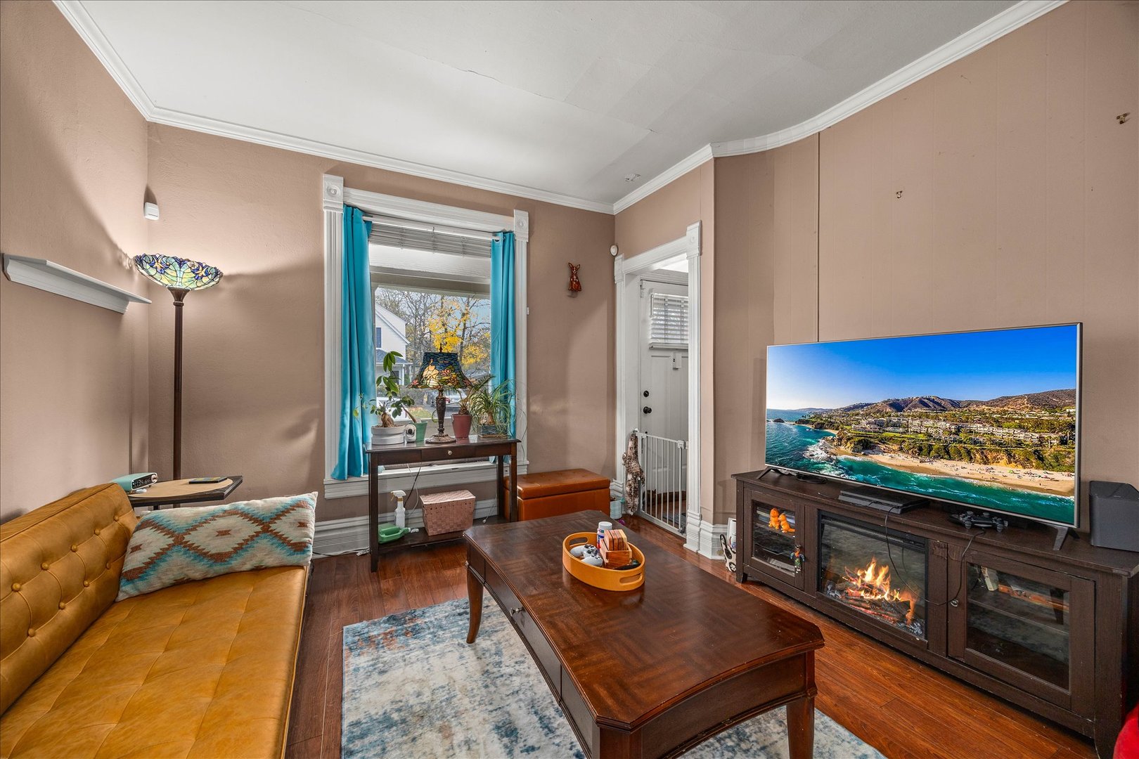 1017 Center Street Elgin, IL 60120 - Photo 9 of 27 a living room with furniture and a flat screen tv