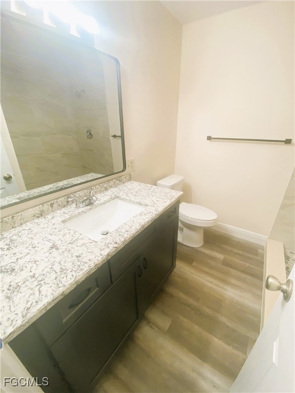 2247-2249 Violet Drive, Unit 2247 Fort Myers, FL 33905 - Photo 2 of 9 a bathroom with a granite countertop sink and a toilet