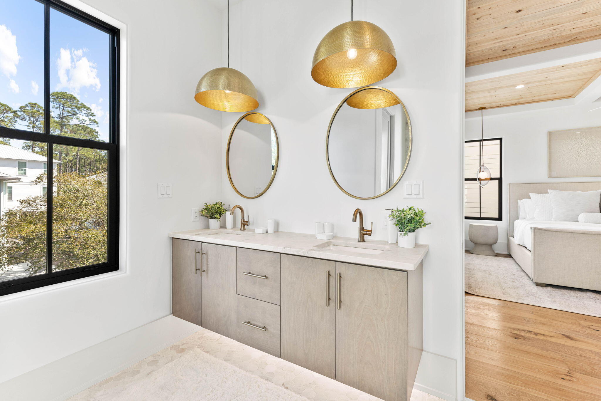 143 Redbud Ln Inlet Beach Inlet Beach, FL 32461 - Photo 22 of 62 a bathroom with a mirror and a sink