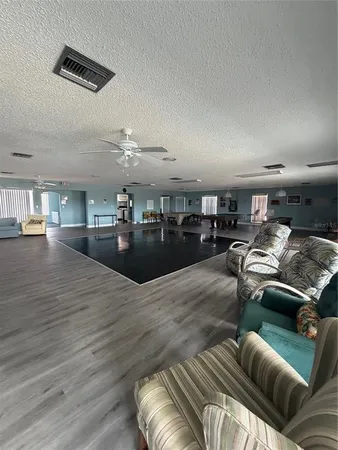 a view of swimming pool from a window