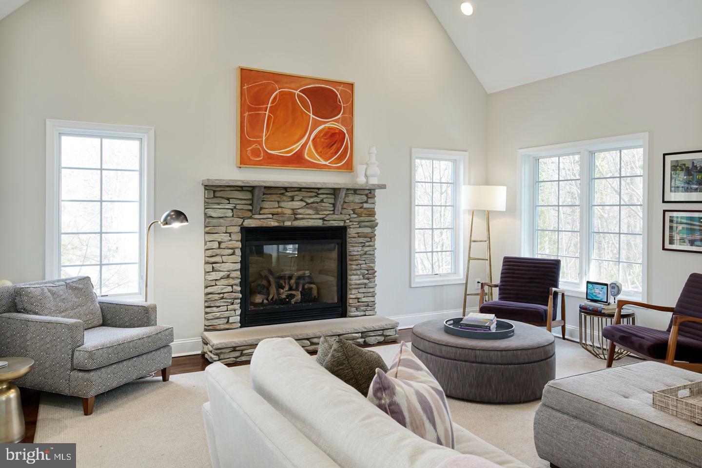 623 Broad Acres Road Penn Valley, PA 19072 - Photo 11 of 31 Family Room with vaulted ceiling and fireplace