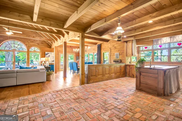 a view of a lush green forest