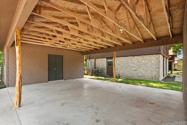 a view of swimming pool with a garden