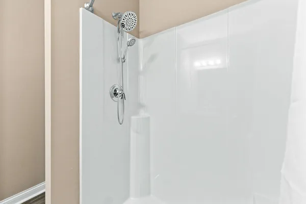 a bathroom with a shower