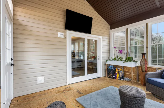 a outdoor living space with furniture