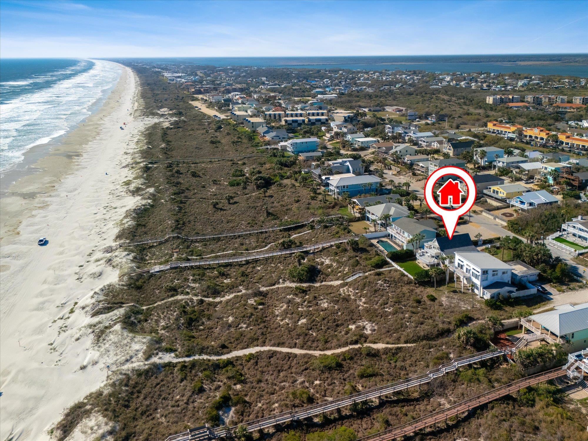5512 Atlantic View St. Augustine, FL 32080 - Photo 57 of 77 Aerial view of property's location with extended coastline