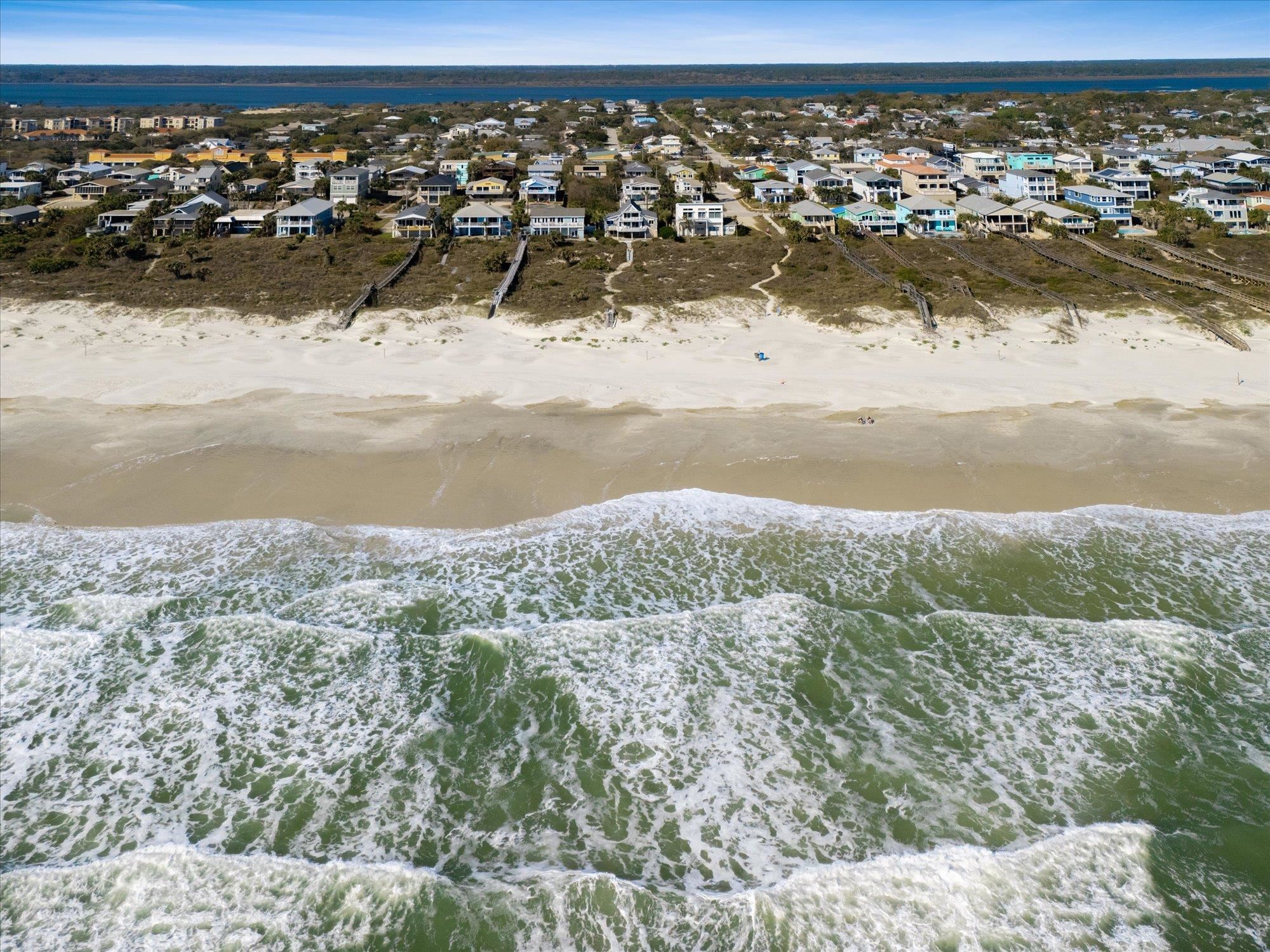 5512 Atlantic View St. Augustine, FL 32080 - Photo 60 of 77 Aerial view of property and surrounding area featuring nearby suburban area and expansive coastline