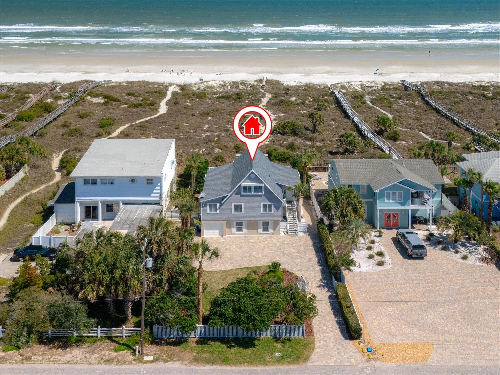 5512 Atlantic View St. Augustine, FL 32080 - Photo 63 of 77 Aerial view of residential area featuring expansive beach