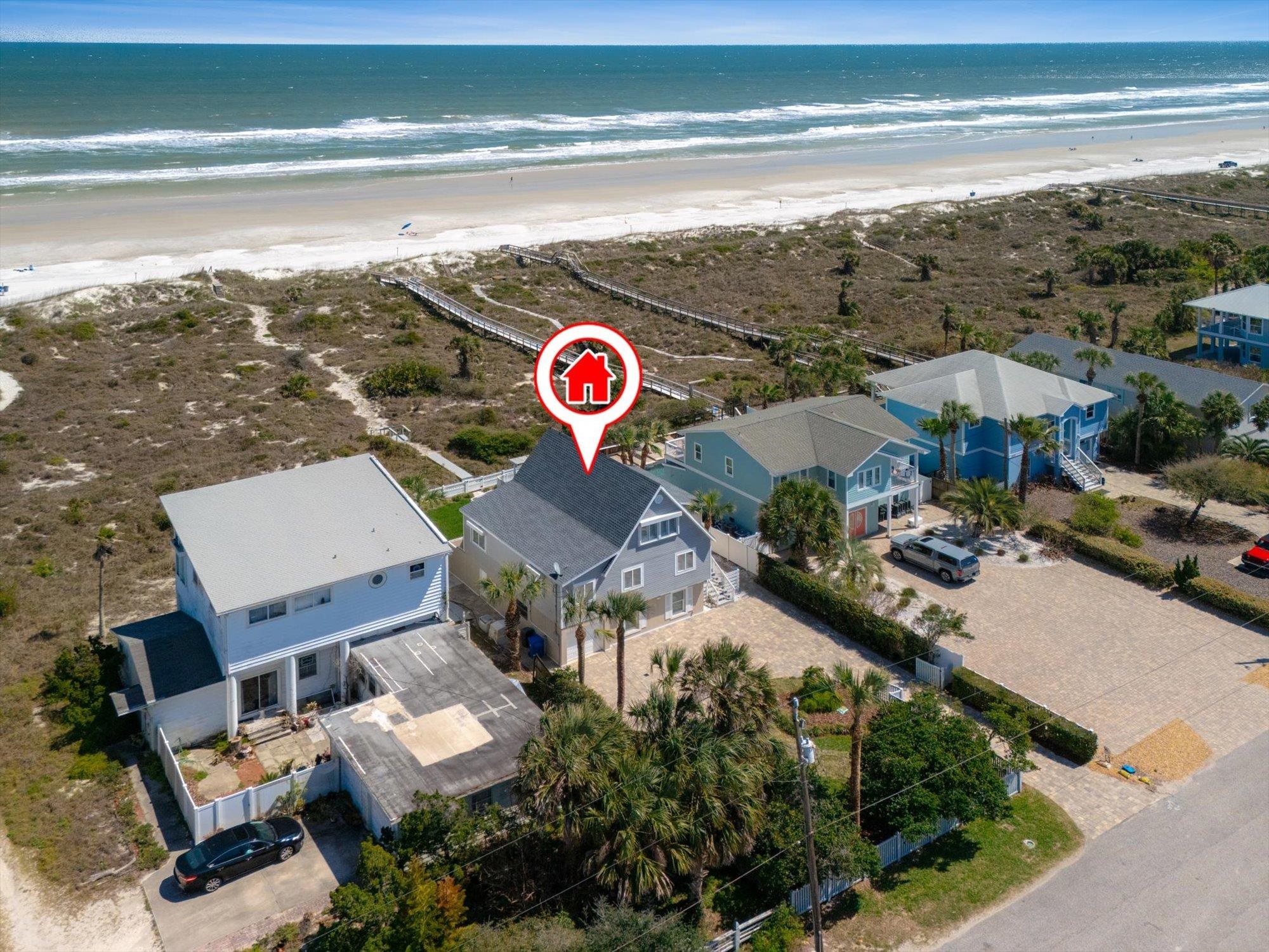 5512 Atlantic View St. Augustine, FL 32080 - Photo 64 of 77 Aerial view of waterfront with a beach