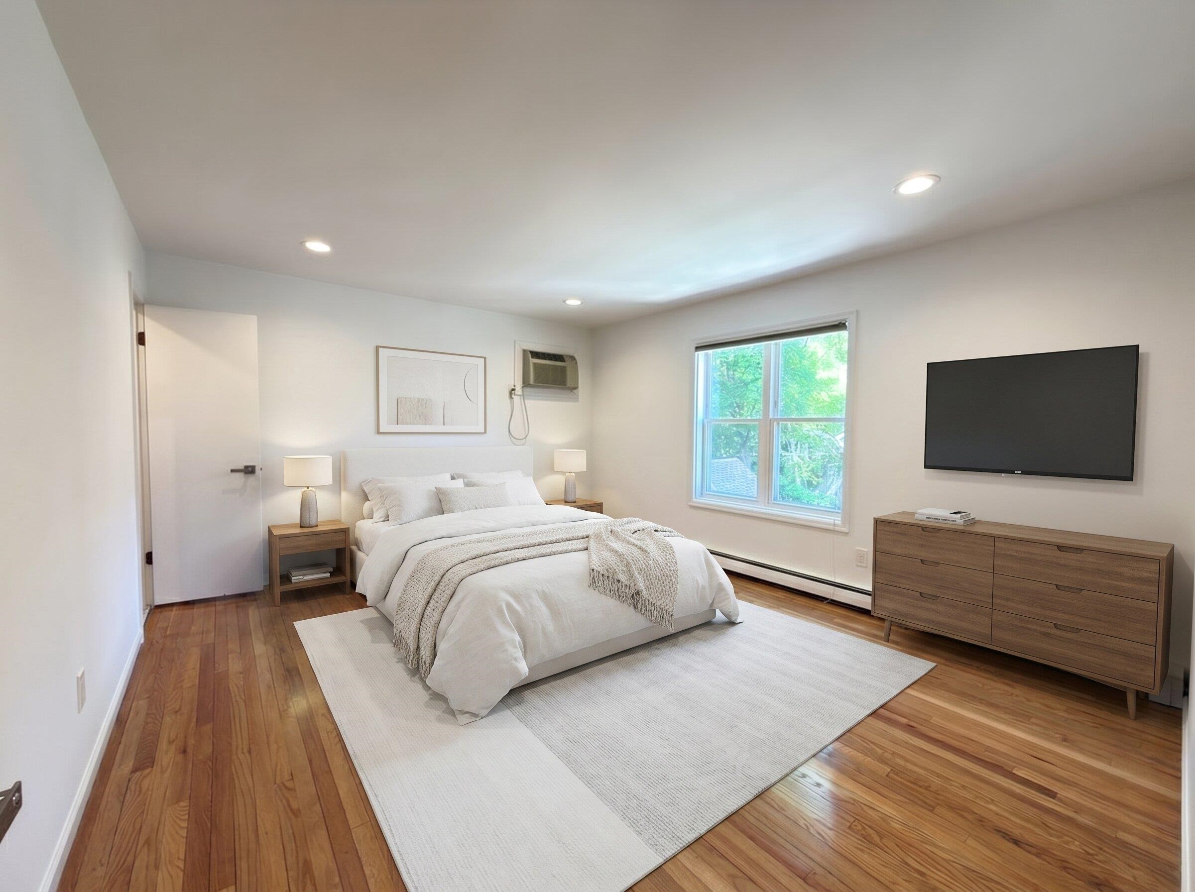 531 Day Avenue, Unit 1 Ridgefield, NJ 07657 - Photo 10 of 32 a bedroom with a bed and a flat screen tv