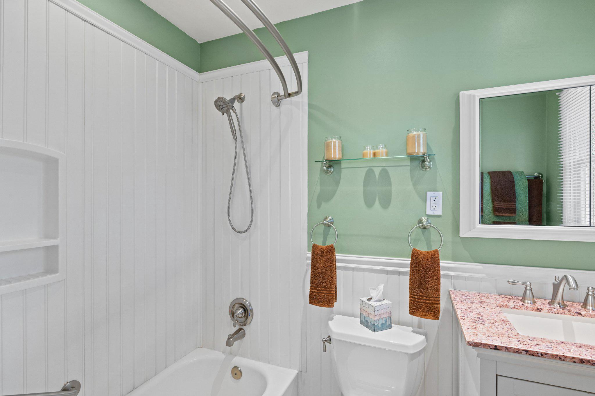 945 Homberg Avenue Baltimore, MD 21221 - Photo 17 of 27 a bathroom with a granite countertop sink a toilet and shower