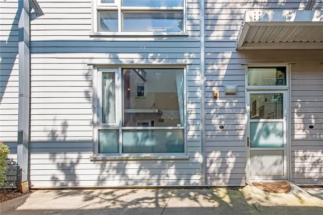 a view of a brick building with a window