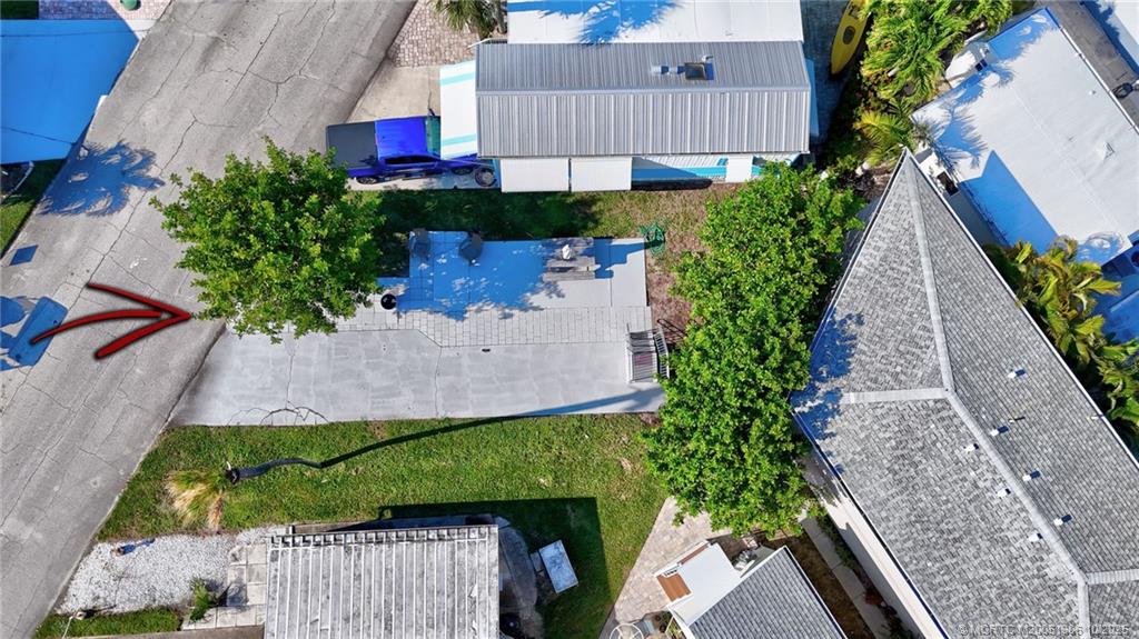 a view of a backyard with plants