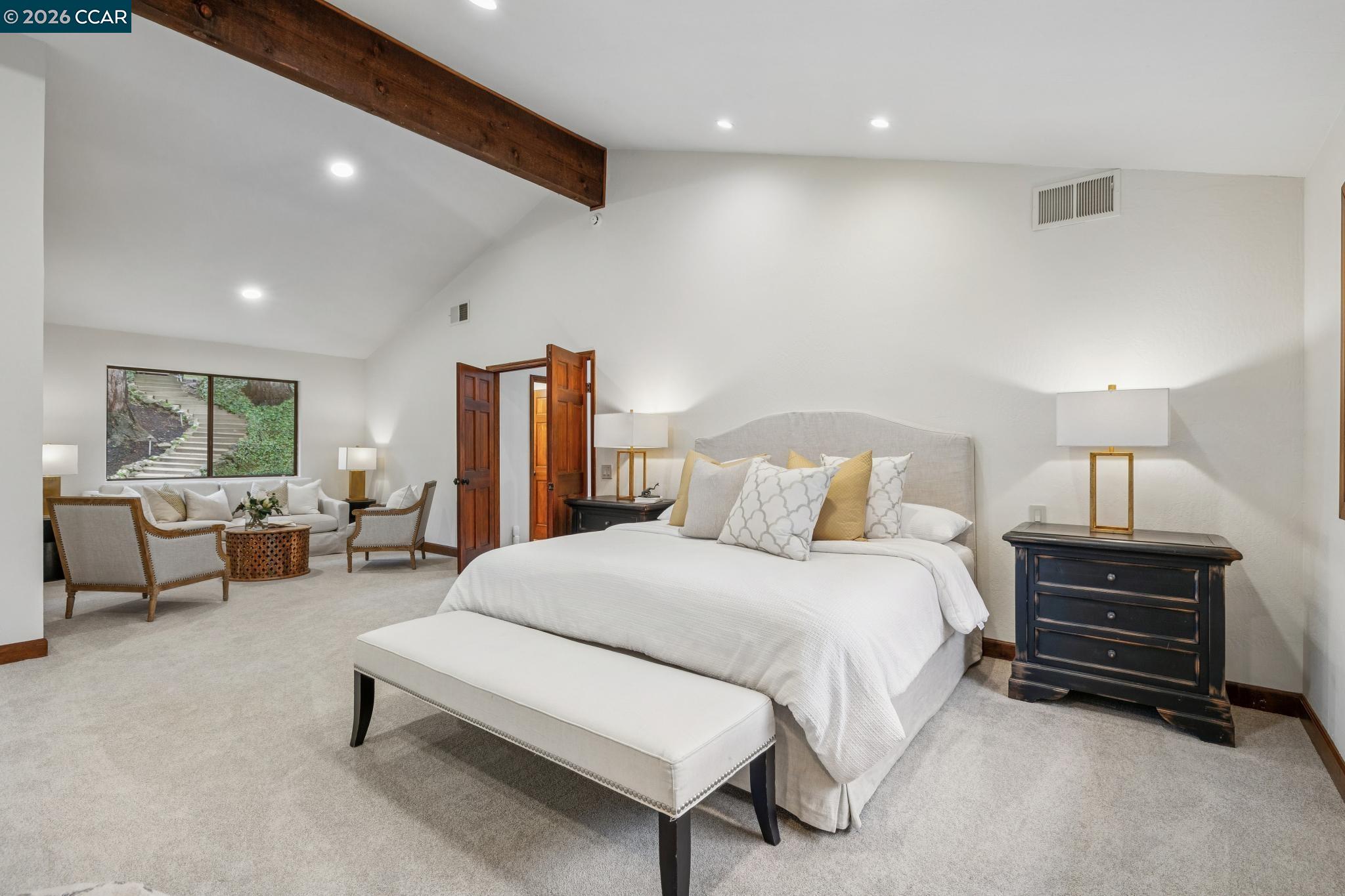 1324 A Martino Road Lafayette, CA 94549 - Photo 27 of 55 a bedroom with a bed and a couch