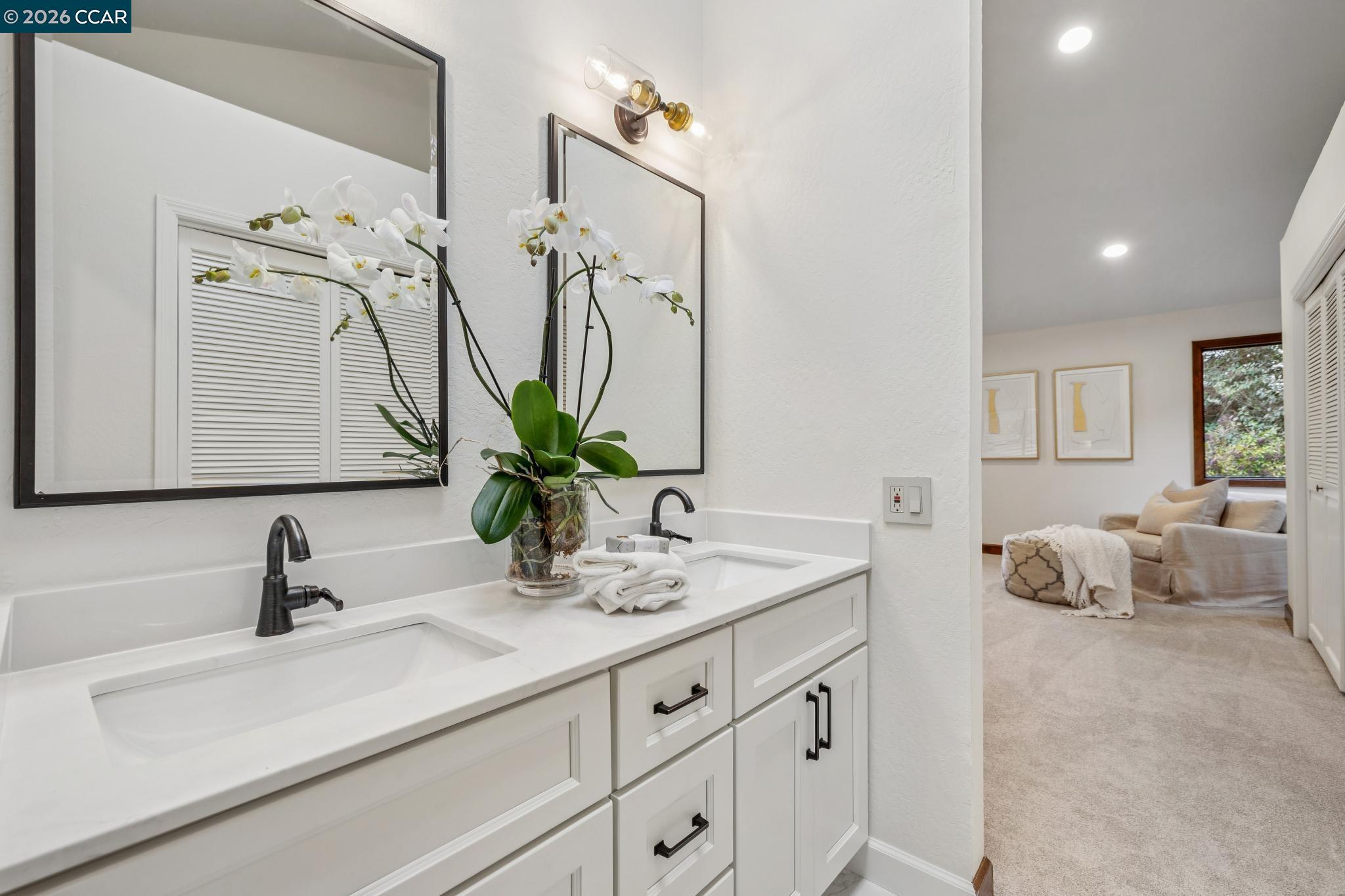 1324 A Martino Road Lafayette, CA 94549 - Photo 31 of 55 a bathroom with a sink tub and a mirror