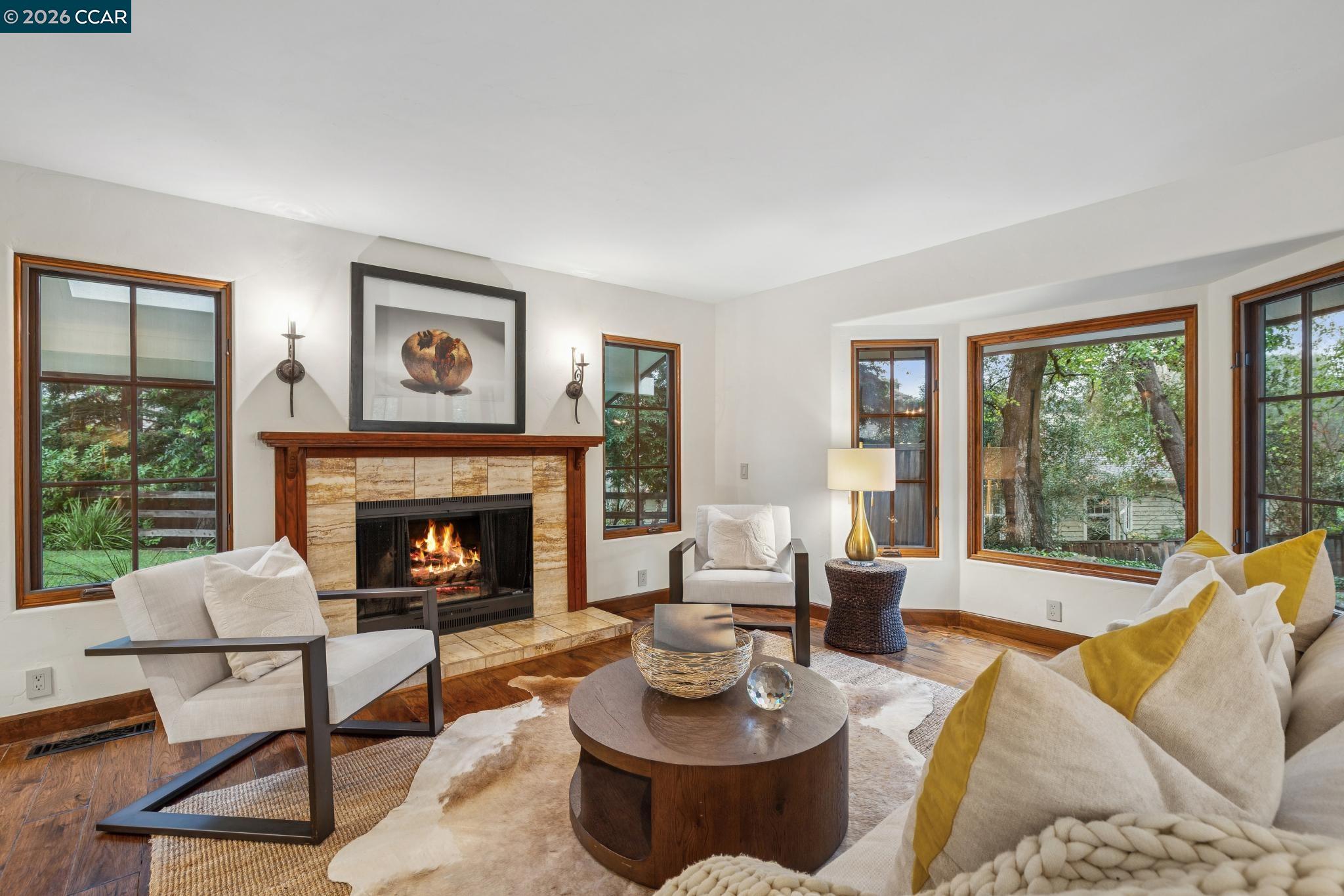 1324 A Martino Road Lafayette, CA 94549 - Photo 7 of 55 a living room with furniture and a fireplace