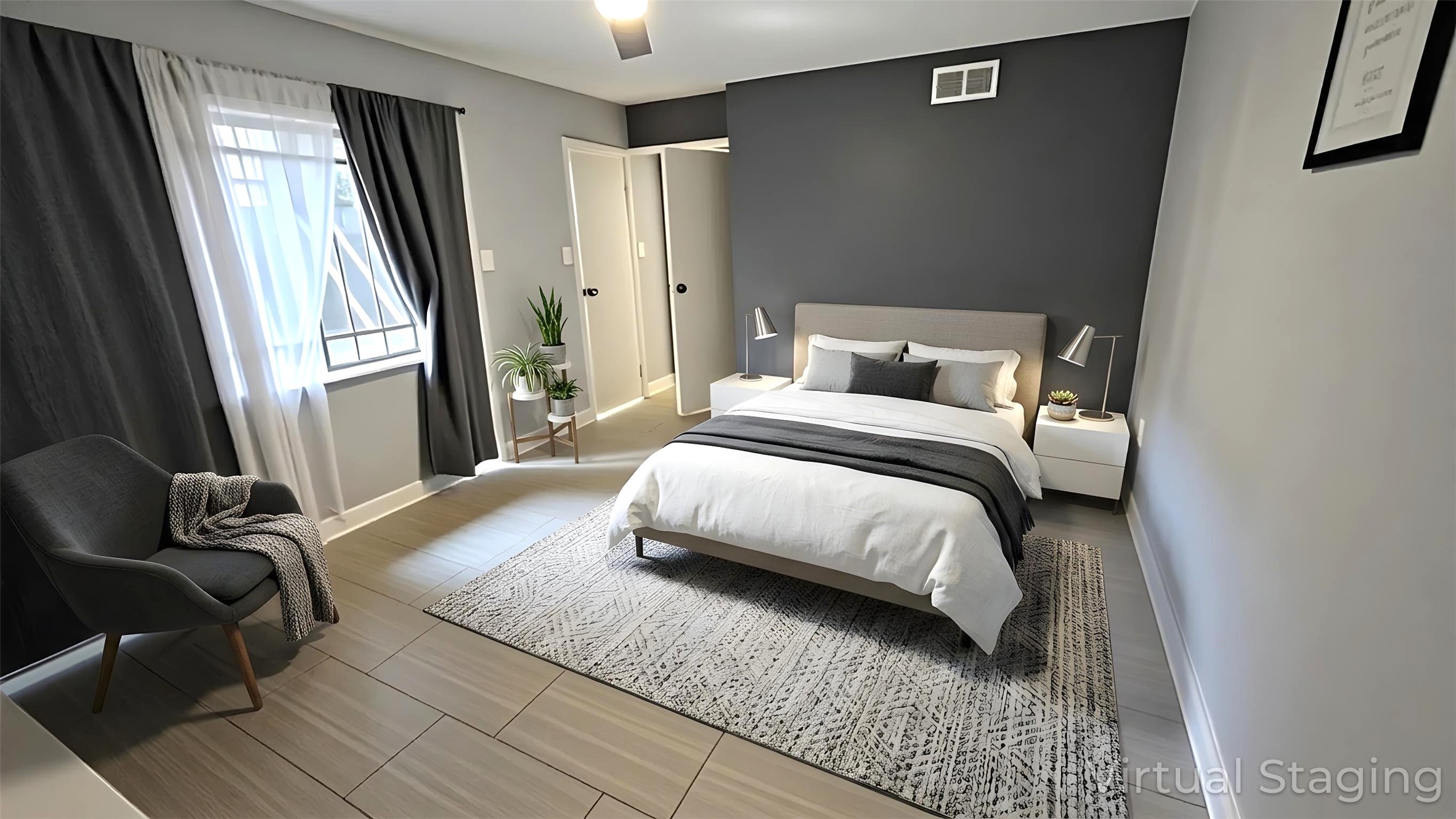 6601 Sands Point Drive, Unit 34 Houston, TX 77074 - Photo 11 of 24 a bedroom with a bed and wooden floor