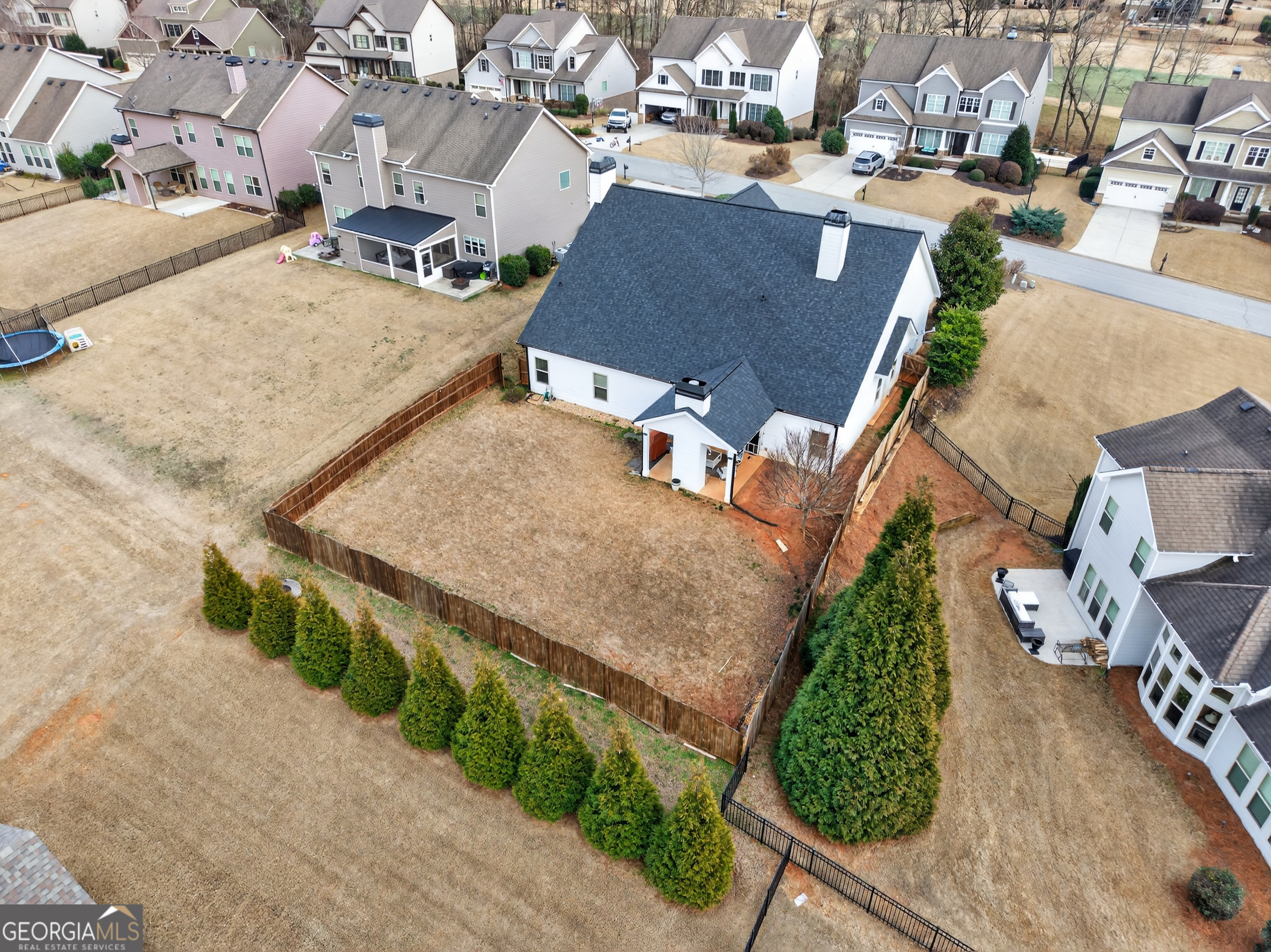 4772 Fairways Lane Jefferson, GA 30549 - Photo 46 of 56 an aerial view of a house with garden space and street view