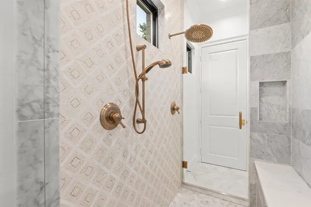 a bathroom with a shower