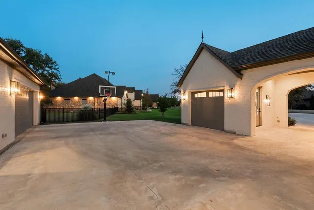 aerial view of a house with a yard