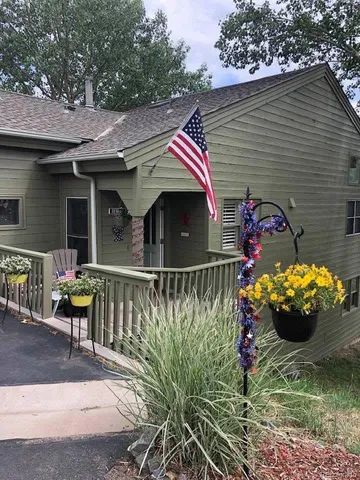 a view of an outdoor sitting space